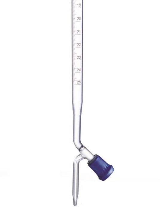 Burette with PTFE stopper, Class A, 25-100mL sizes