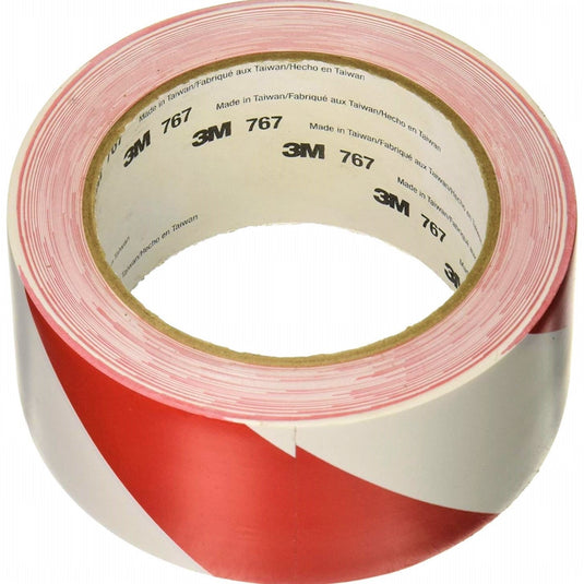 3M 767 Hazard Marking Vinyl Tape - 50mmx33m - Red/White